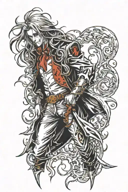 Alucard in blood tattoo design idea