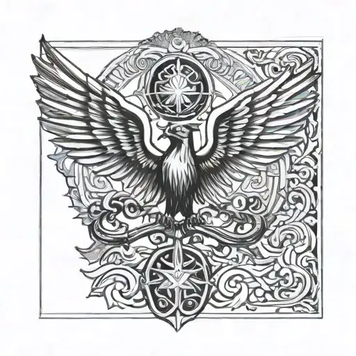 Incorporate the Zoroastrian symbol of the Faravahar into a full arm tattoo representing the legacy of Cyrus the Great and the Achaemenid Empire tattoo design idea