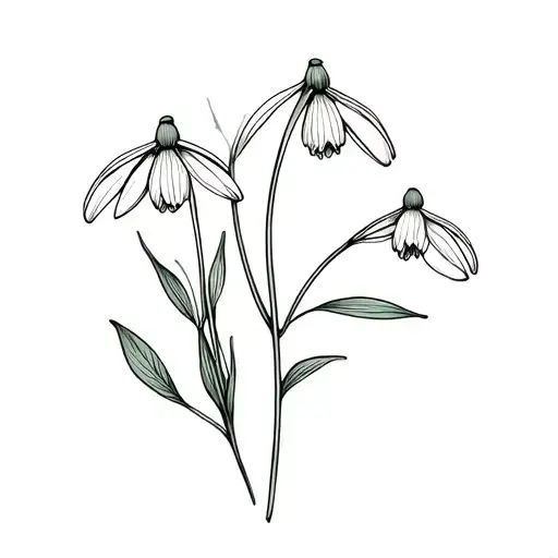 snowdrop and primrose flowers tattoo design idea