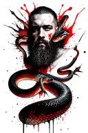 ragnar lothbrok in a snake pit full of adders tattoo design idea