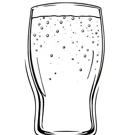 half full pale ale beer glass tattoo design idea