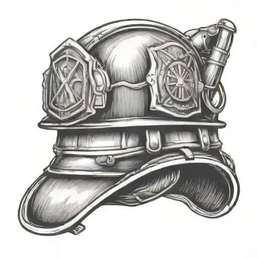 firefighter helmet tattoo design idea