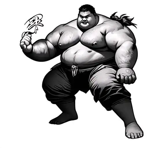 sumo wrestler tattoo design idea