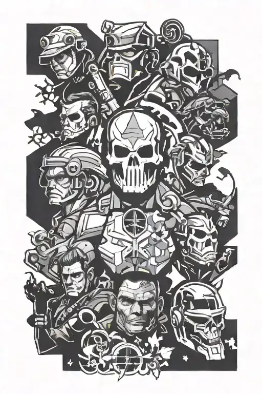 Games - dota 2, GTA V, Team Fortress 2 tattoo design idea