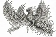 phoenix rising from ashes tattoo design idea