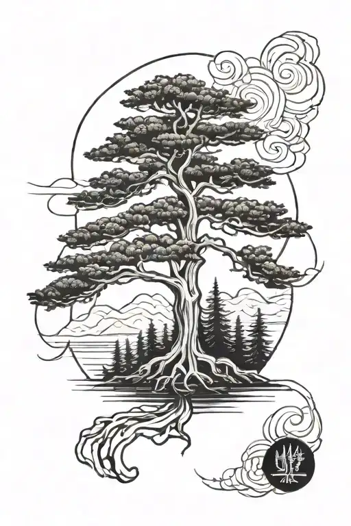 Cypress Tree tattoo design idea