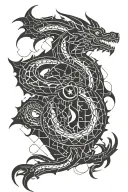 dragon tattoo. dark. creepy. tattoo design idea