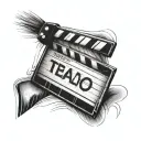 clapperboard take 3 tattoo design idea