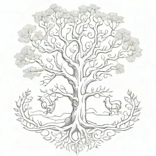 matching tree of life for 4 people. Mom, Dad and 2 sons tattoo design idea