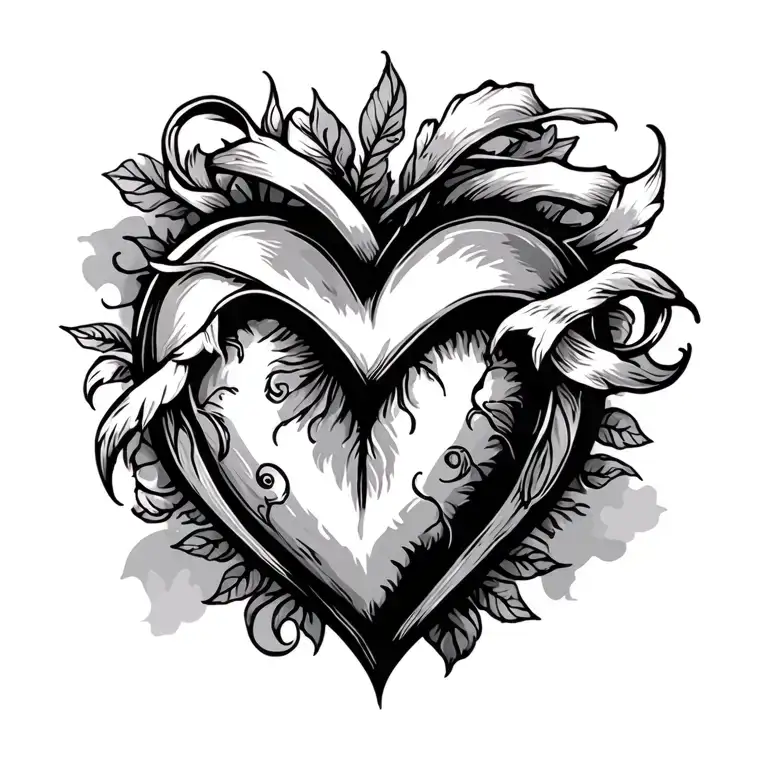 heart m and r tattoo design idea