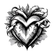 heart m and r tattoo design idea