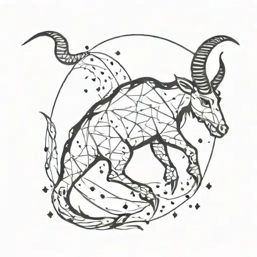 capricorn constellation tattoo design idea