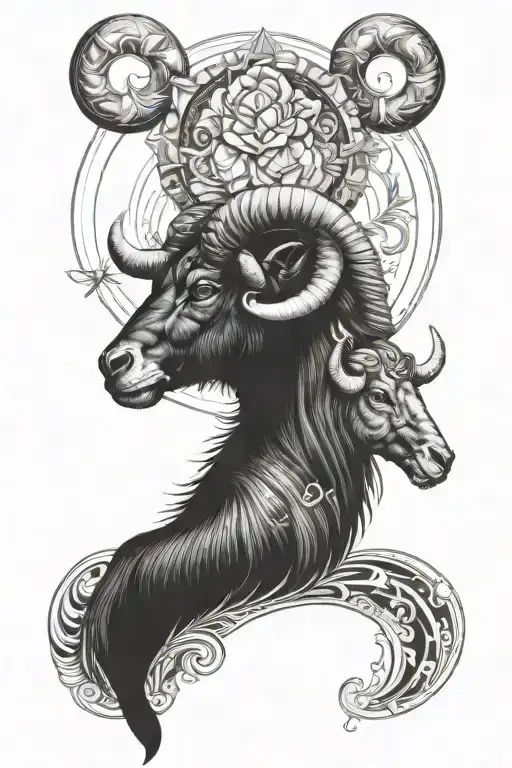Aries, Gemini, libra zodiac sign incorporated tattoo design idea