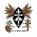 Family Catholic faith, integrity, strength, honor, , Rocky Mountains, Atlantic Ocean son desert  tattoo design idea