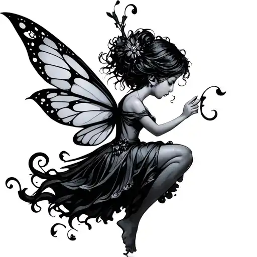 darkness survival overcome happiness fairy strength tattoo design idea