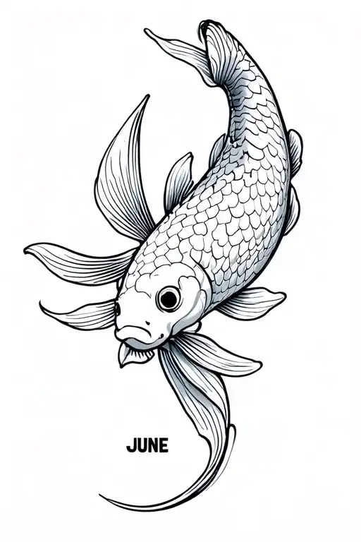 koi no yokan white koi fish child born in June tattoo design idea
