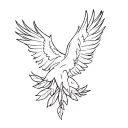 Eagle bright fall leaves tattoo design idea