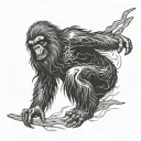 sasquatch falling with static line tattoo tattoo design idea