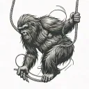 sasquatch falling with static line tattoo tattoo design idea