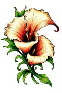 swirls and calla lily  tattoo design idea