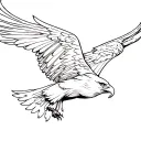 simple eagle soaring tattoo design idea