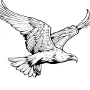 simple eagle soaring tattoo design idea