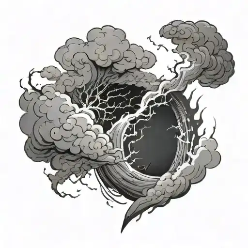 storm spelled inside a storm tattoo design idea