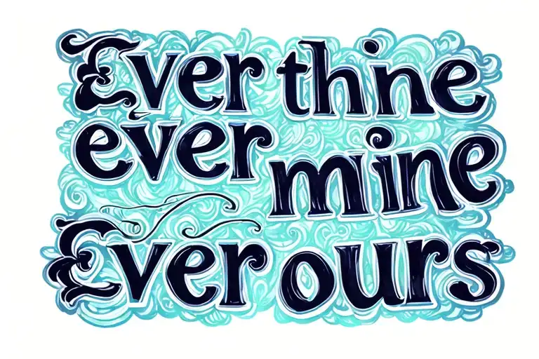 "Ever thine ever mine ever ours" Words written tattoo design idea
