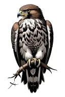 red tailed hawk perched tattoo design idea