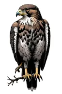 red tailed hawk perched tattoo design idea