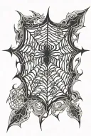 spider web and fire flames tattoo design idea