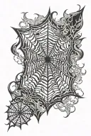 spider web and fire flames tattoo design idea