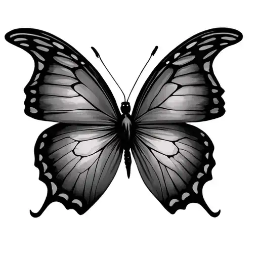 black butterfly tattoo design idea