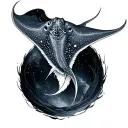 stingray and galaxy tattoo design idea