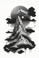 semicolon mountain keep going tattoo design idea