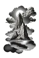 semicolon mountain keep going tattoo design idea