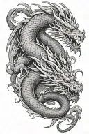Blackwork American Dragon tattoo design idea