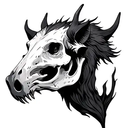 boar skull tattoo design idea