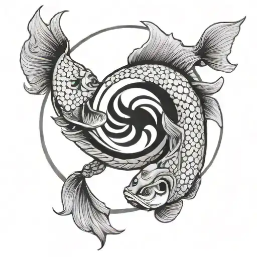 a bow who shot fish yin yang tattoo design idea