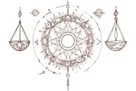 Aquarius and Libra Mandala tattoo design idea