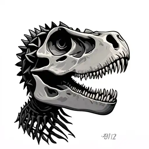 Dinosaur Skeleton tattoo design idea