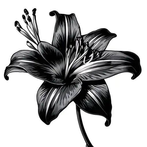 Stargazer Lily Flower tattoo design idea