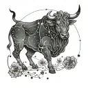 Taurus Constellation tattoo design idea