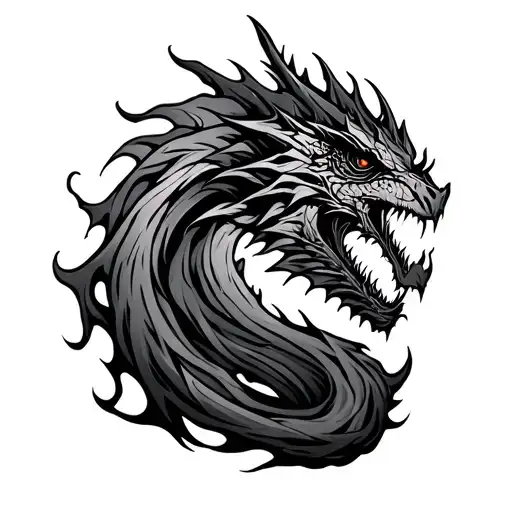 Text dracarys flames left arm sleeve tattoo tattoo design idea