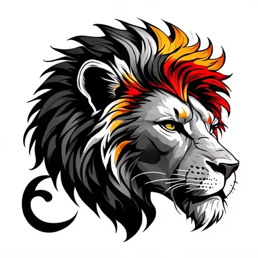 lion of babylon with iraq colors tattoo design idea