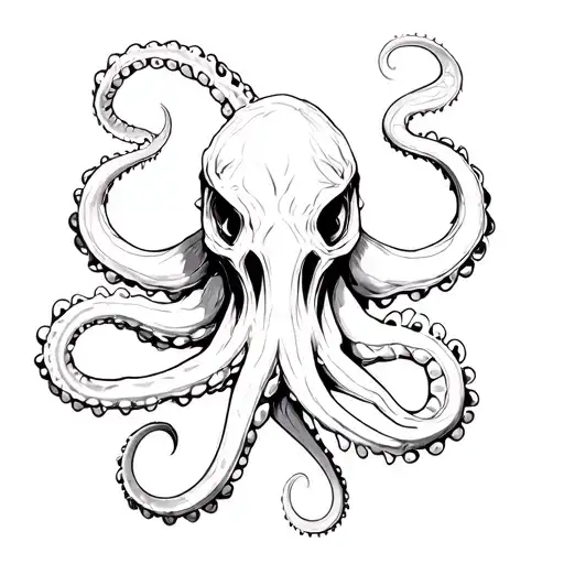 Kraken tentacle wrapped tattoo design idea