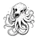 Kraken tentacle wrapped tattoo design idea