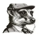 Thomas Shelby as a meerkat smoking a cigarette tattoo design idea