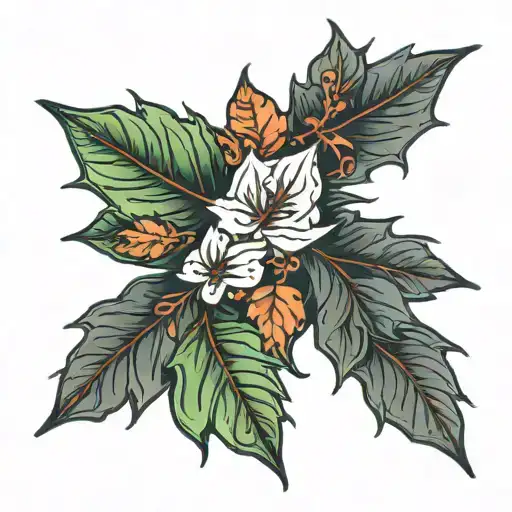 Leaves falling tattoo design idea