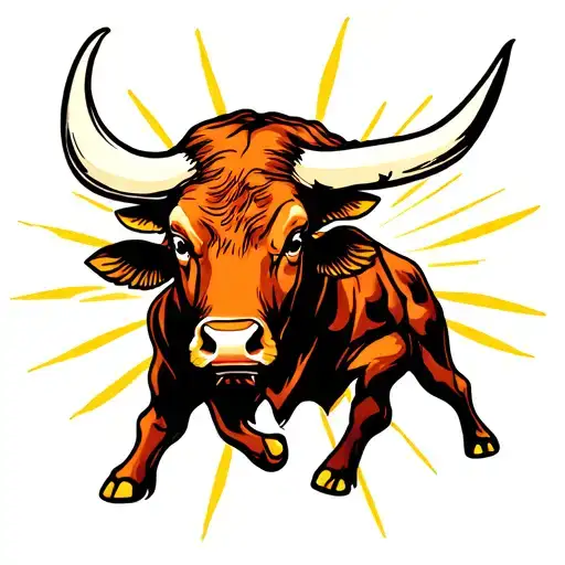 bull with the presence of light  tattoo design idea